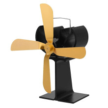 4 Blade Stove Top Fan Fireplace Fan Heat Powered For Wood Log Burners Gold