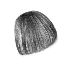 Black Clip-in Bangs 100% Human Hair Extensions Natural Clip-on Fringe Air Bangs Side Hair Bangs With Nice Net Handmade Natural Flat Neat Bangs With Te