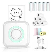Mini Pocket Sticker Printer, Bluetooth Wireless Portable Mobile Printer Machine Thermal Printer For Notes, Memo, Photo, Pocket Label - Refurbished