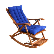 (Blue) Lounger Cushion Soft Replacement High Seat Pad With Fixation Strap Large Rocking Chair Bench Pad For