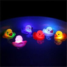 6x Cute Led Flashing Light Floating Duck Bath Tub Shower Rubber Toys For Kid