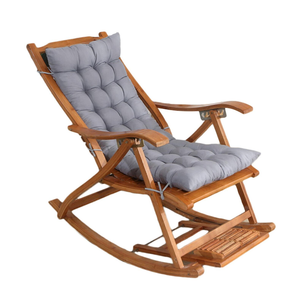 (Gray) Lounger Cushion Soft Replacement High Seat Pad With Fixation Strap Large Rocking Chair Bench Pad For