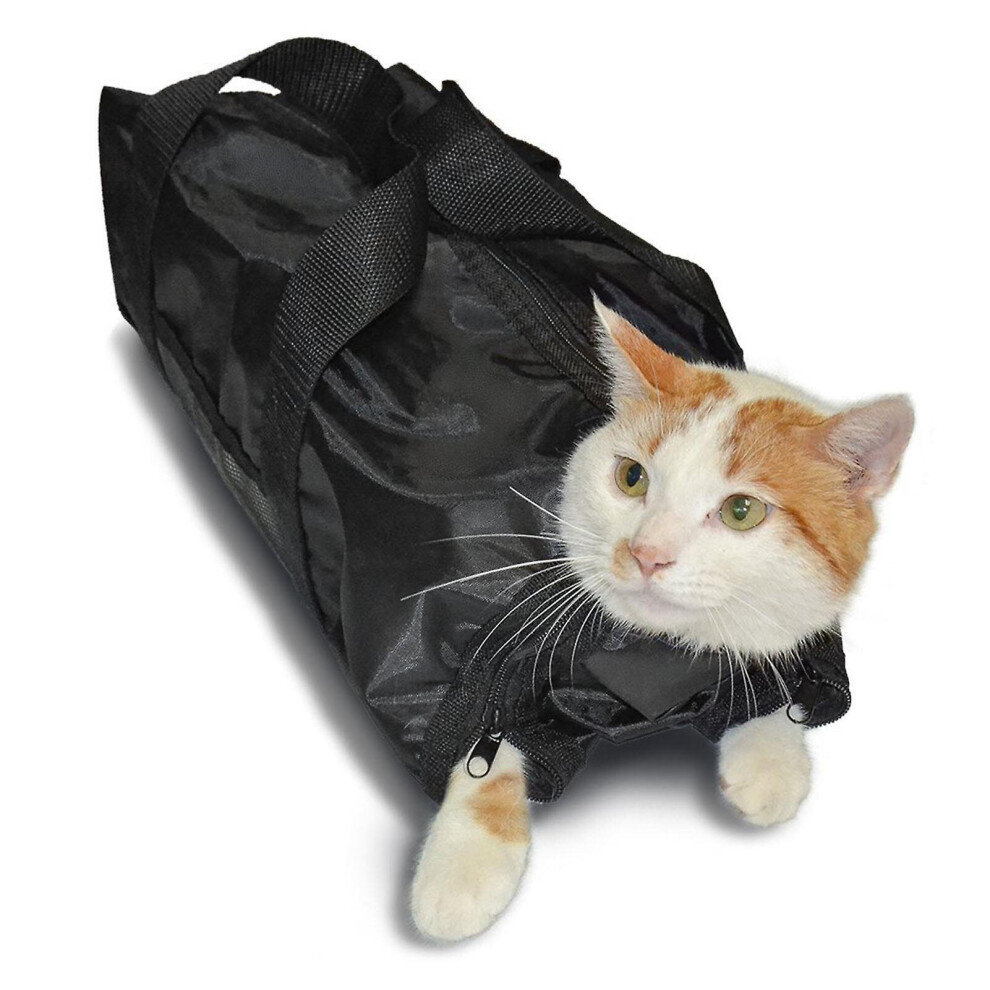 Cat Grooming Bag Portable Bite Restraint Mesh Bathing Bag For Pet Cat