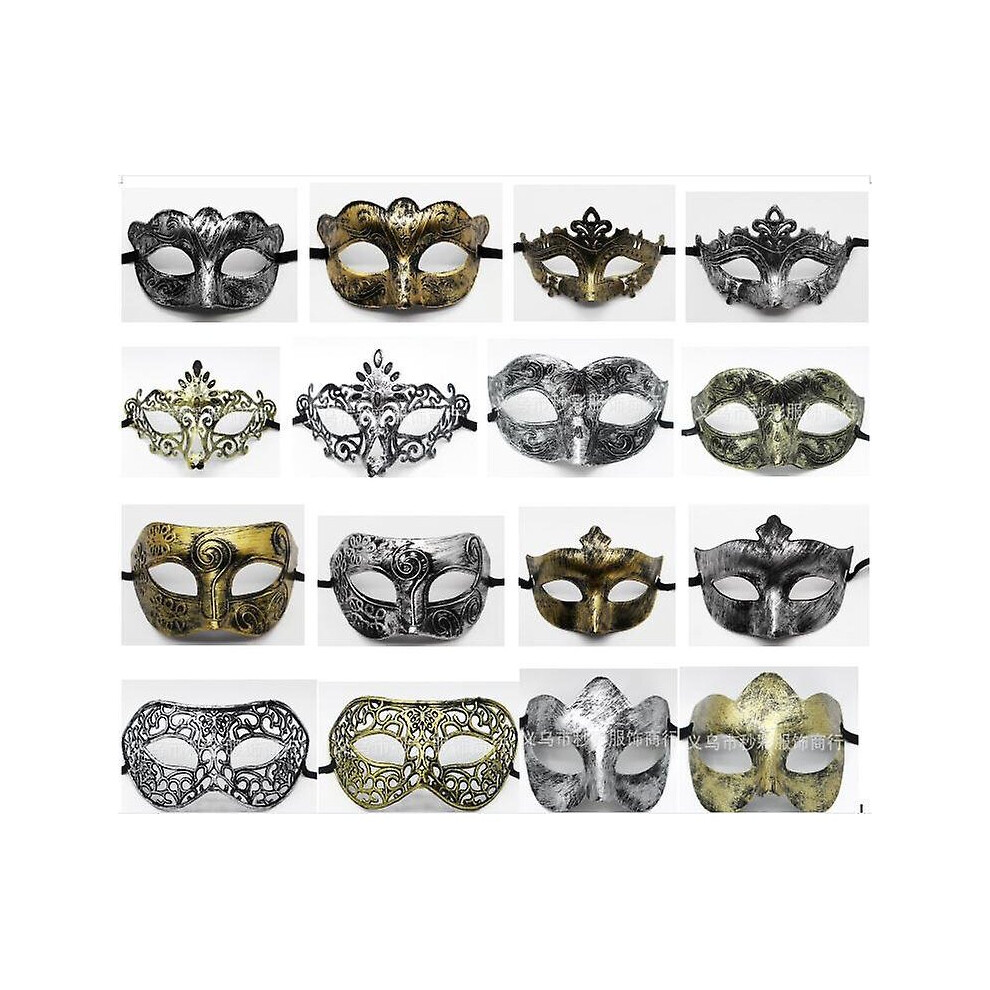 32 Pcs Mardi Gras Mask Masquerade Mask Vintage Antique Mask With Gold/Silver