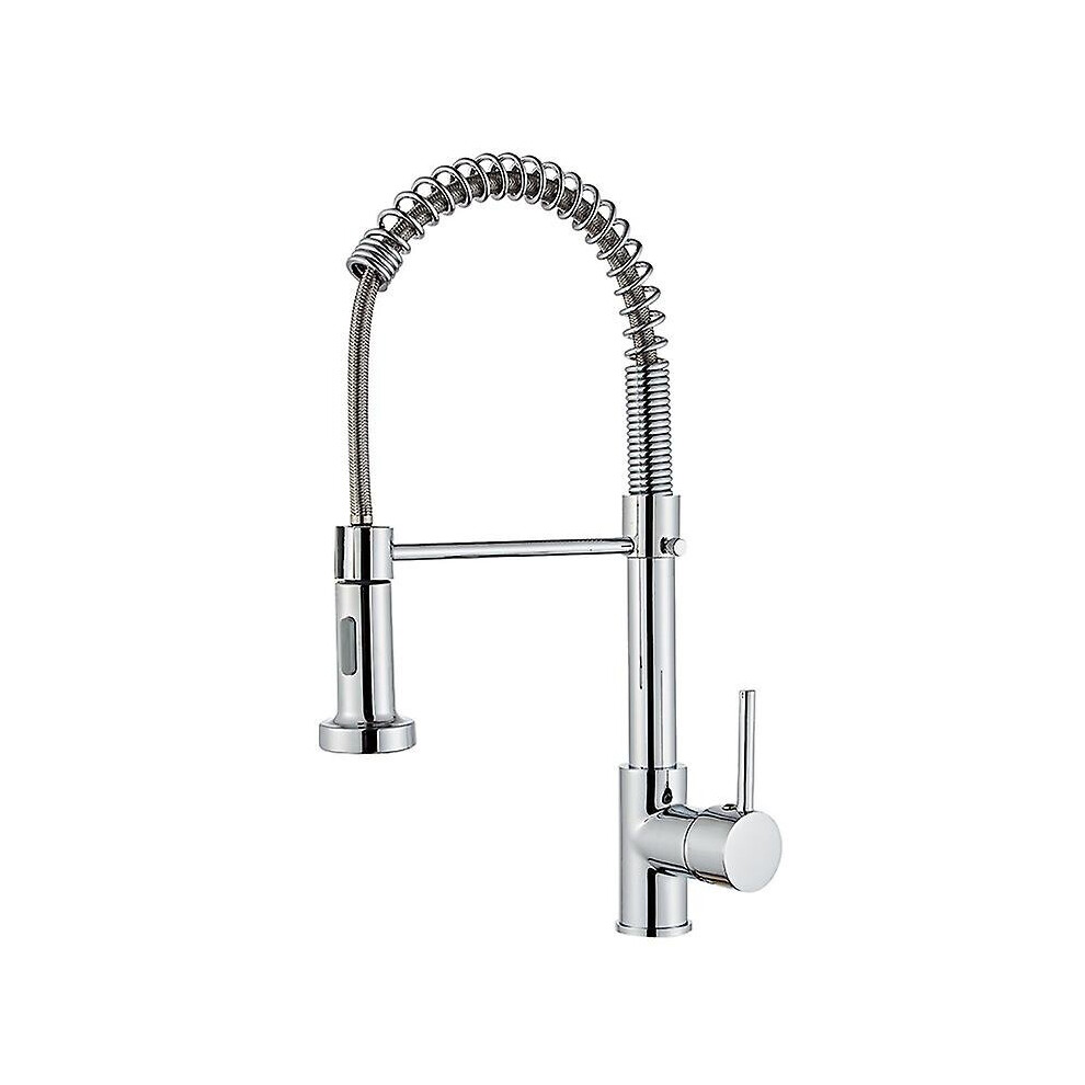 Kitchen Faucet With Spray 360 Swivel Spring Loaded Kitchen Faucet 2 Spray Modes With Hose Single Handle Cold And Hot Sink Mixer Tap Available (silver)