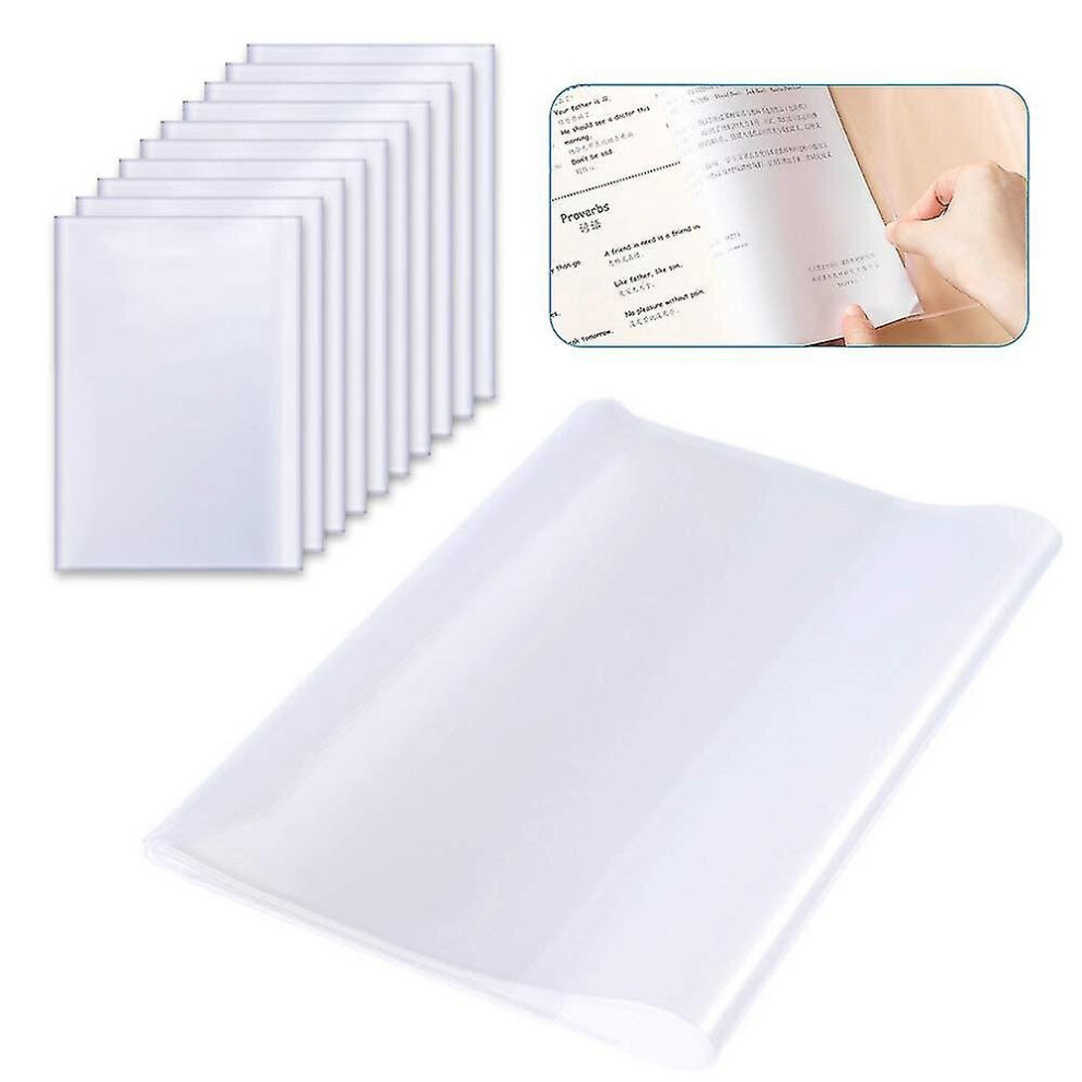 10pcs A4 Clear Exercise Book Covers, Transparent Book Cover, Thicken Plastic Reusable And Adjustable Clear Book Covers