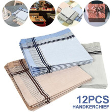 12x Men's Handkerchiefs Men's Handkerchiefs Fabric 100% Cotton Size 38*38 Cm
