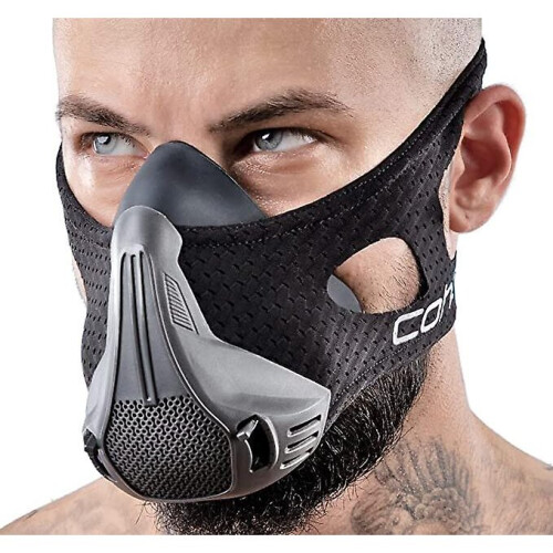 Coher Workout Mask Breathing Mask For Men And Women - Adjustable Resistance Levels - Increase Lung Capacity And Endurance - Ideal For Jogging, Sports,