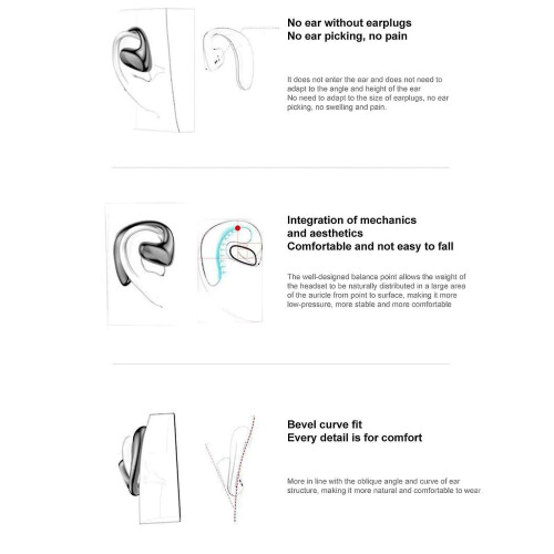 Bluetooth Headset -bone Conduction Headphones Noise Reduction (black) 1