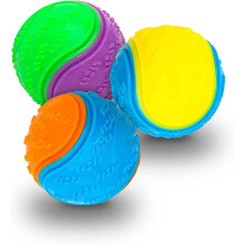 3pcs Squeaky Dog Ball, Scooby Doo Dog Ball Toy Teeth Cleaning Puppy Interactive Chew Durable Toy