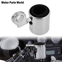 Universal Motorcycle Adjustable Cup Holder Chrome Handlebar Crash Bar Holder For Harley Softail Touring Flhx Dyna Sportster Xl - Refurbished