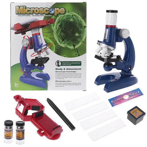 Microscope For Adults Students 100x-1200x Beginners Microscope W/ Phone Adapter