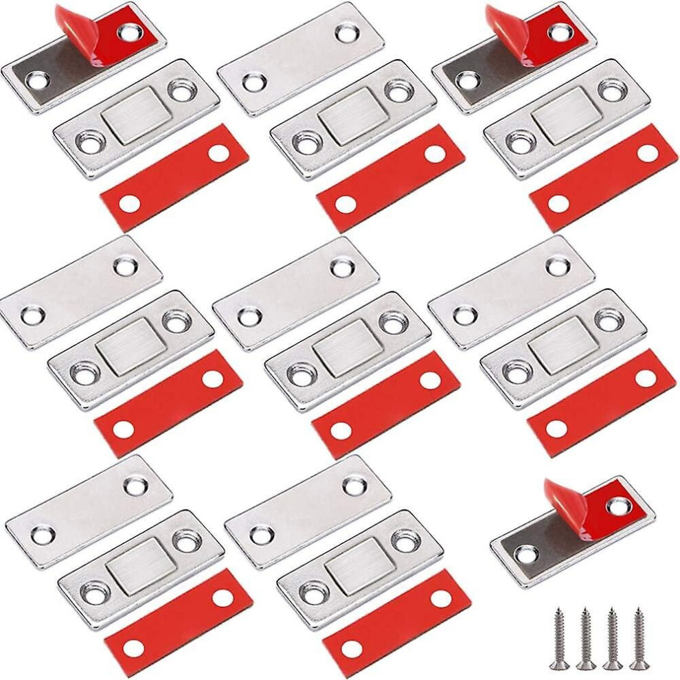 8 Pieces Magnetic Closet Door Magnets Magnetic Catches 8 Pieces Ultra Thin Metal Magnetic Catches Stick-On Magnetic Catches Adhesive Fastener Strong M 9468842175279