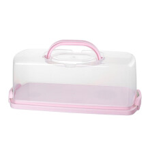 Portable Rectangular Bread Box with Transparent Lid, BPA-Free Plastic, Dustproof Sealed Storage & Easy Carry Handle - Ideal for Bread, Cakes, Pastries