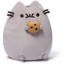 Cookie 25 Cm - Gund - Peluche De Qualit Pour Bb - Peluche Chat Gris Gourmand