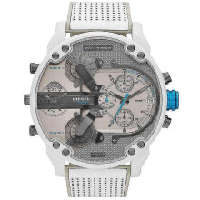 Aleko Montre Chronographe Mr. Daddy Diesel Pour Homme 50 Mm, Montre En Acier Inoxydableblanc