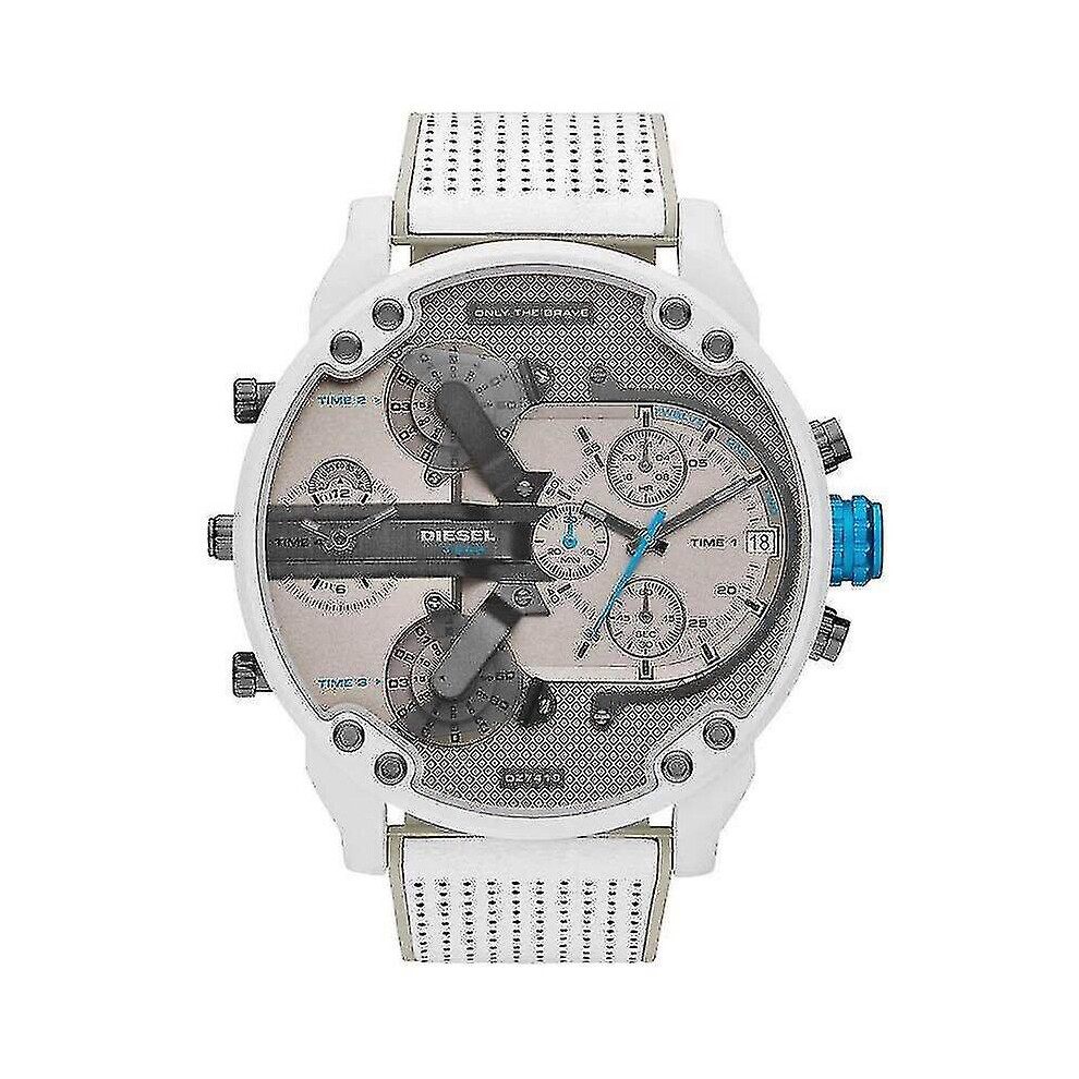 Aleko Montre Chronographe Mr. Daddy Diesel Pour Homme 50 Mm, Montre En Acier Inoxydableblanc Not,Specified