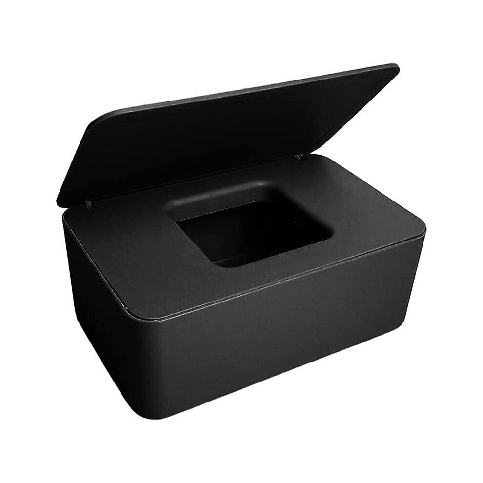 Wet Wipe Storage Box Dustproof Tissue Dispenser Holder Napkins Storage Case 1Pc Black