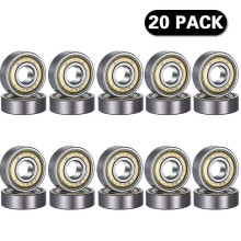 20pcs 608 Zz Ball Bearing, 608zz Metal Double Shielded Miniature Deep Groove Skateboard 3d Printer Ball Bearings