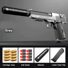 (G) 2023 New White Black Toy Pistol Plastic Eva Foam Darts Bullets Toy Gun Model Pistol Beginner Aim Train Handgun Boys Diy Gift