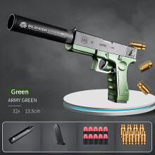 (C) 2023 New White Black Toy Pistol Plastic Eva Foam Darts Bullets Toy Gun Model Pistol Beginner Aim Train Handgun Boys Diy Gift