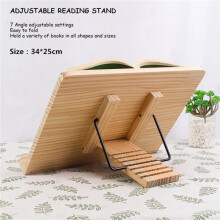 Wood Cookbook Stands Portable Adjustable Bookrest