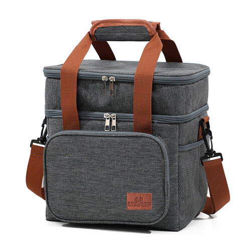 Living And Home (Grey) Double Deck Leakproof Insulated Lunch Tote