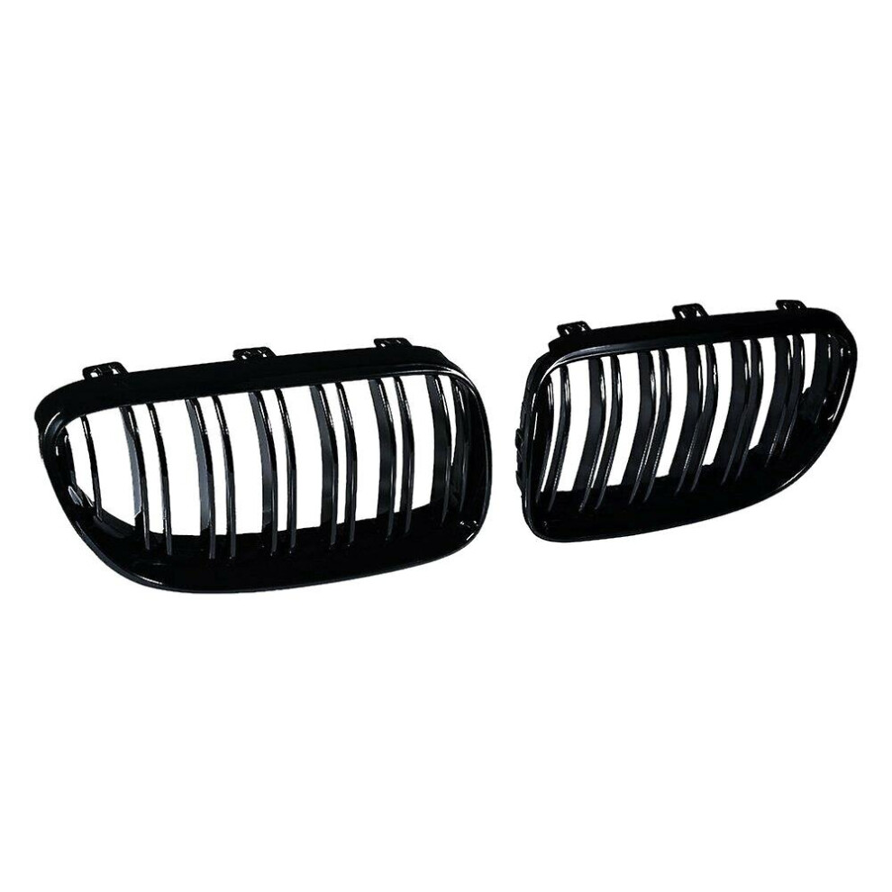 2X Gloss Front Kidney Grill Grille For- E92 E93 3-Series 328I 335I Coupe Lci 2011-2013 Black 9468842459317