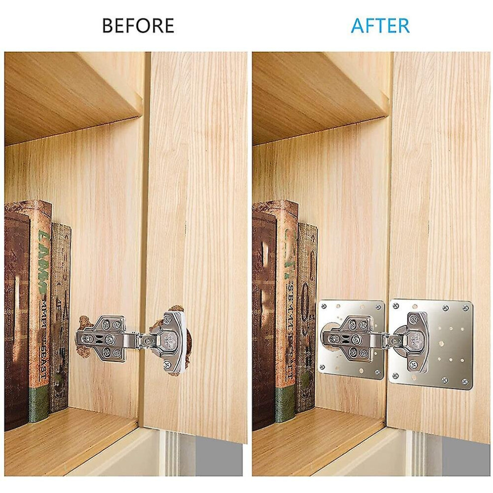 10Pcs Cabinet Hinge Repair Plate Kit Kitchen Cupboard Door Hinge Mounting Plate With Holes Flat Fix 9468842186879