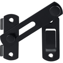 Thicker Gate Lock Black Door Latch Small Gate Bolt Sliding Door Lock For Wooden Gates Internal Door Garden Stainless Steel, Ems9500-b