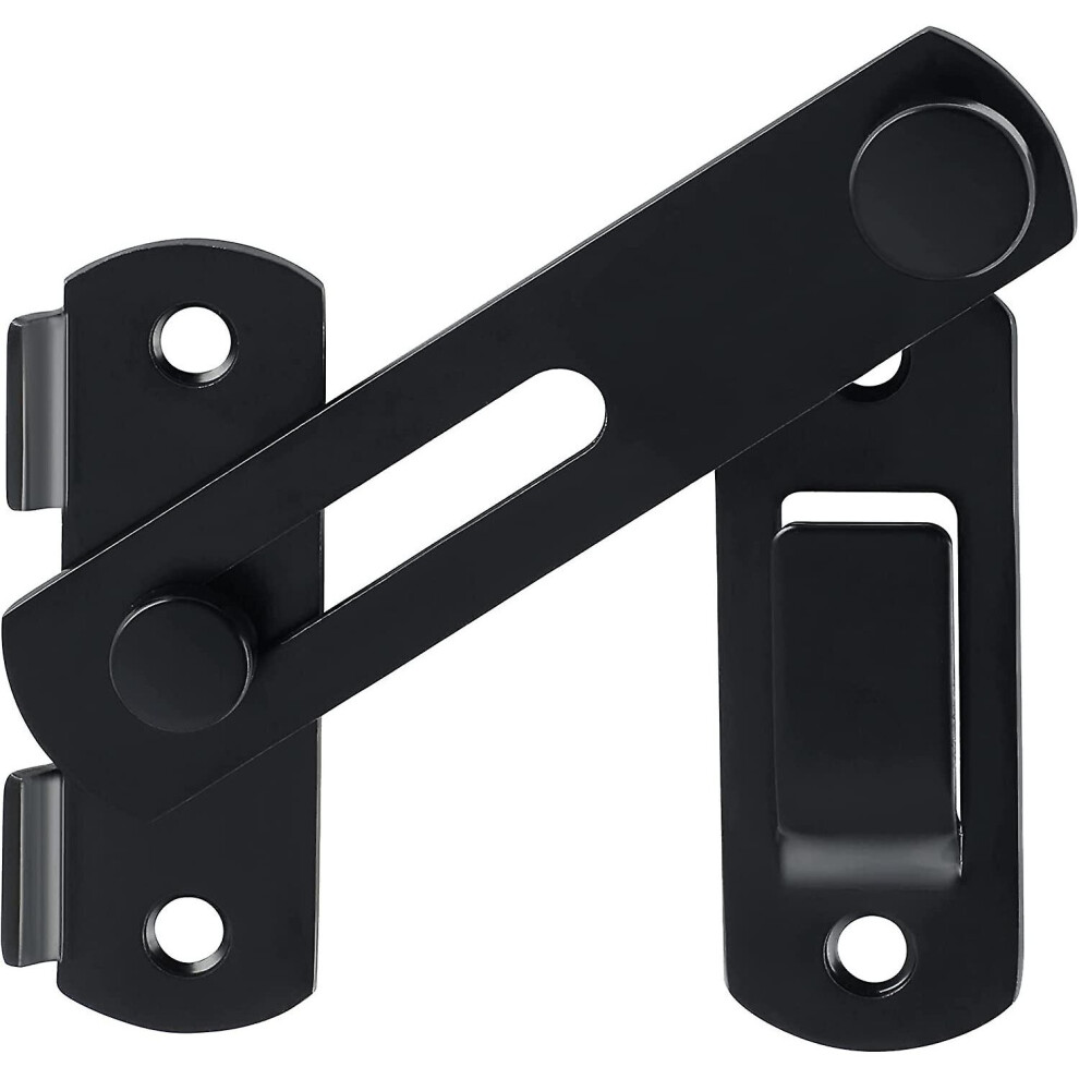 Thicker Gate Lock Door Latch Small Gate Bolt Sliding Door Lock For Wooden Gates Internal Door Garden Stainless Steel, Ems9500-B Black