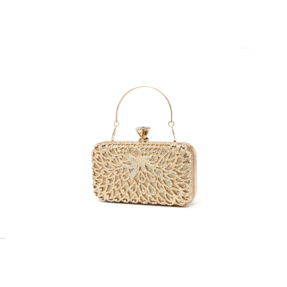 (Gold) MISS LULU Sparkling Classical Women Clutch Purse Evening Bag