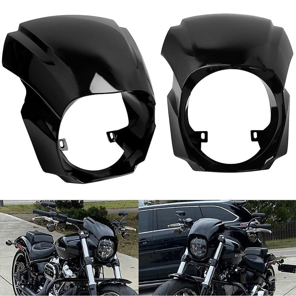 Motorcycle Gloss Front Headlight Fairing Cover Mask For Harley Softail Breakout Fxbrs 114 Fxbr 107 2018-2022 Black 9468842187470