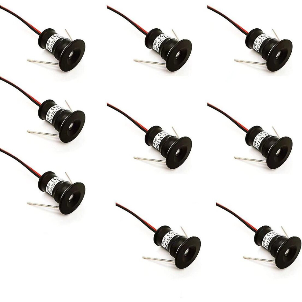 Black 9pcs Mini 12v 1w Led Ceiling Recessed Spotlights Ip65, 3000k (120, Warm White).