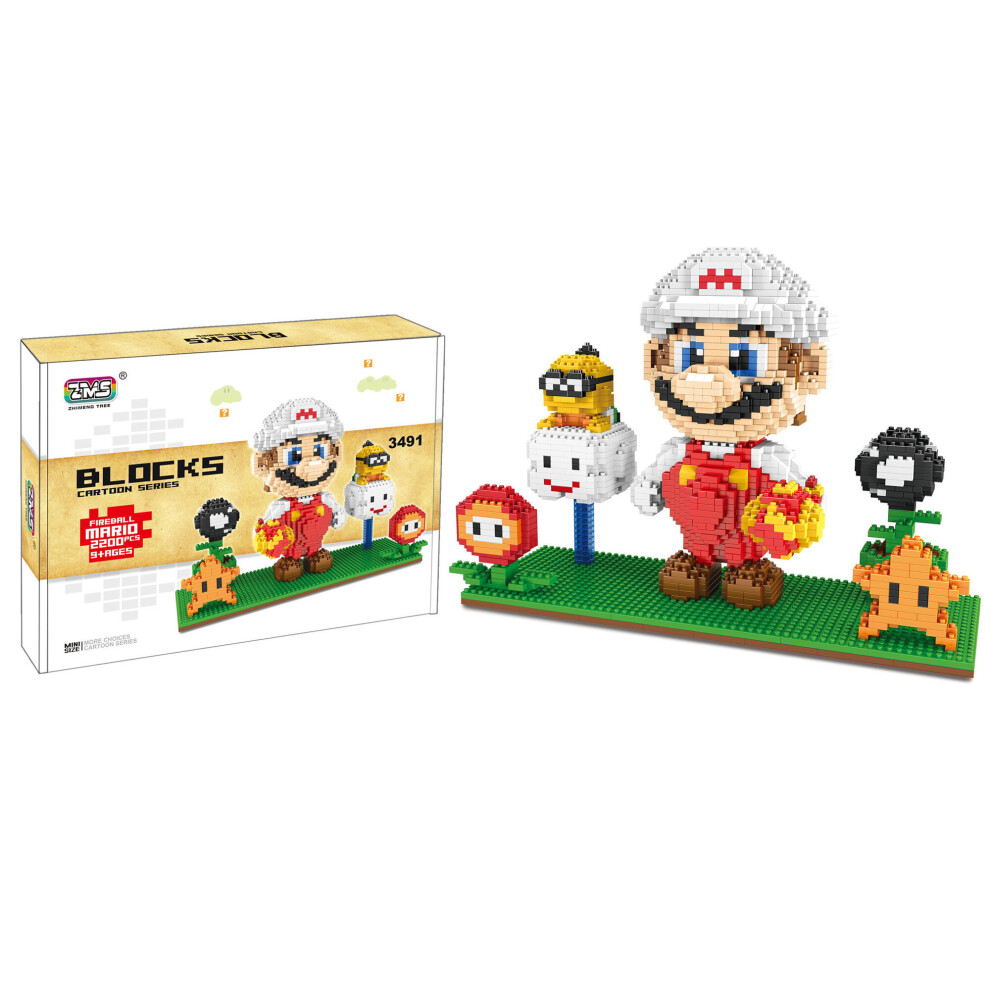Bonxaif (Style # D-2200Pcs) Super Mario Building Blocks Puzzle Micro 3D Figures Brick Toys