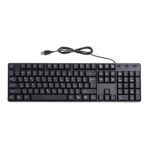 Russian/ English Silent Keyboard Waterproof Office Keyboard Compatible -for Windows Computer