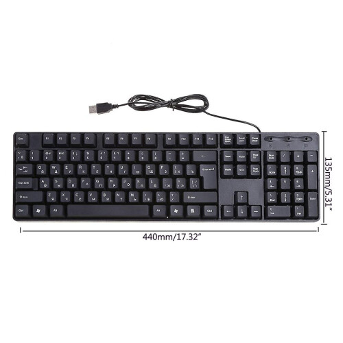 Russian/ English Silent Keyboard Waterproof Office Keyboard Compatible -for Windows Computer 1