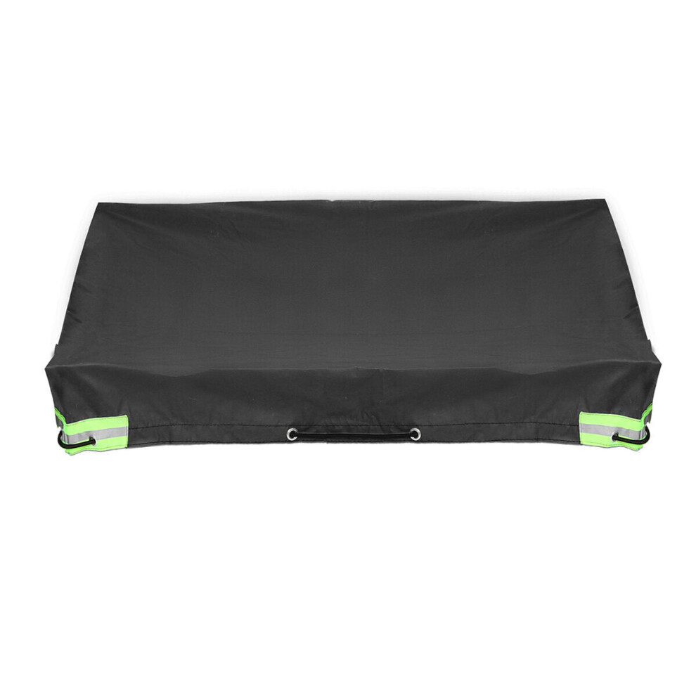 (Black) 214X122cm Foldable Trailer Car Cover Waterproof Windproof Dust Protector With Rubber Belt Black 1138392190418