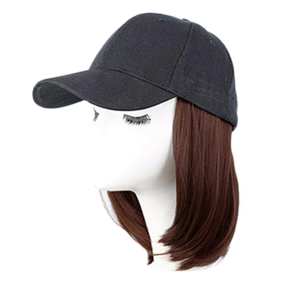 Baseball Hat With Short Hair Wigs Bob Hair Synthetic Hat For Women Summer