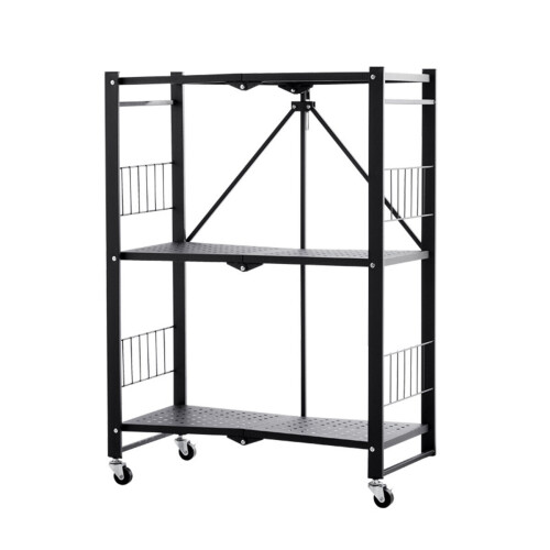 Installation-free Folding Kitchen Racks Floor-to-ceiling Multi-layer Kitchen Storage Racks Movable Racks 1