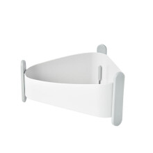 (Pure White) Kitchen Bathroom Wall Storage Shelf Hanging Shelf Rack Corner Organizer Basket Holder