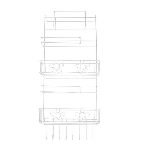 (White) 5 Tiers Fridge Hanging Rack Shelf Side Storage Spice Multi-Layer Side Holder