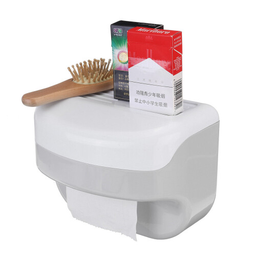 Free Punching Seamless Tissue Box Bathroom Kitchen Multi-function Drawer Suction Paper Towel Rack 2