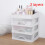 (2 Layers) Plastic Cosmetic Drawer Makeup Organizer Storage Box Container Holder Desktop with Drawer 12