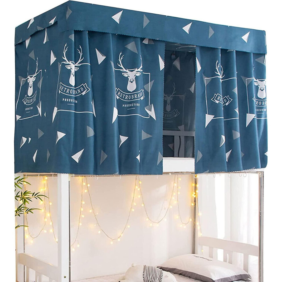 Hoce Students Dormitory Bunk Bed Curtains Bed Canopy Privacy Curtains 2 Panels   1 Top