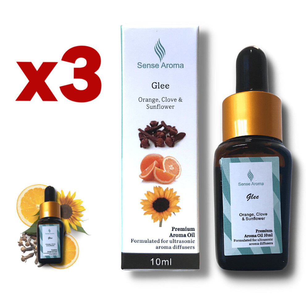 Sense Aroma Orange 3X Premium Scented Fragrance Oil Glee 10Ml Clove, Sunflower For Diffuser