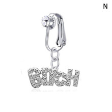 1Pc Fake Belly Button Ring Fake Clip On Belly Piercing Non Piercing Navel Ring