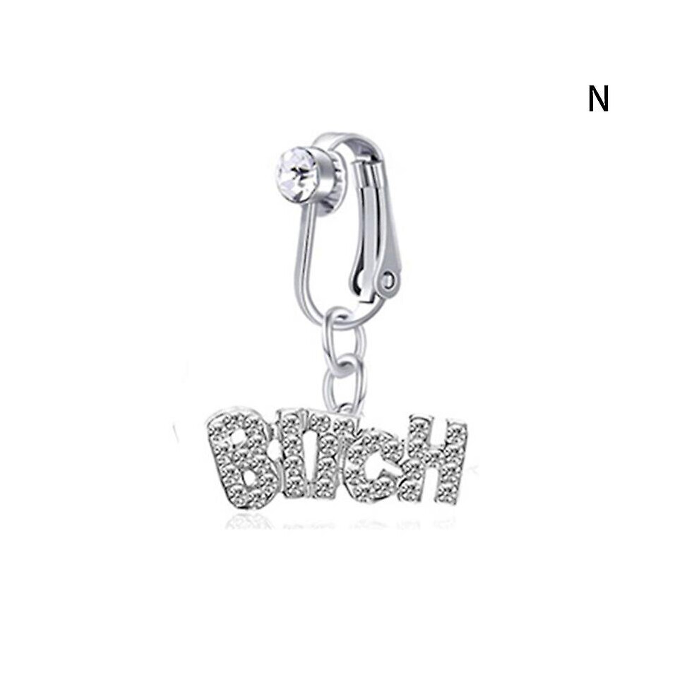 1Pc Fake Belly Button Ring Fake Clip On Belly Piercing Non Piercing Navel Ring