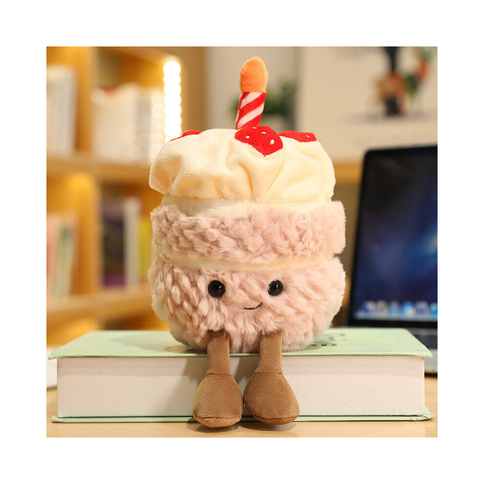 (Style C) Food series Fun birthday cake doll plush figure 25cm