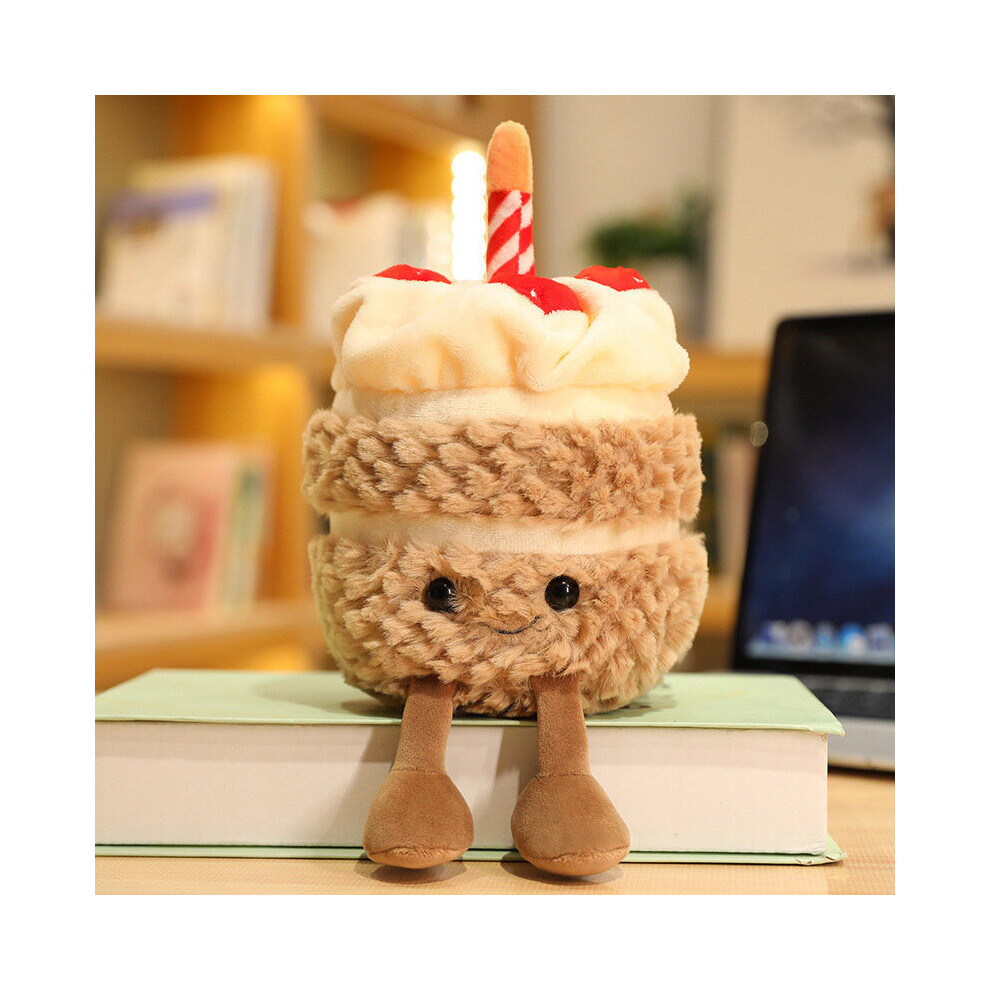 (Style E) Food series Fun birthday cake doll plush figure 25cm